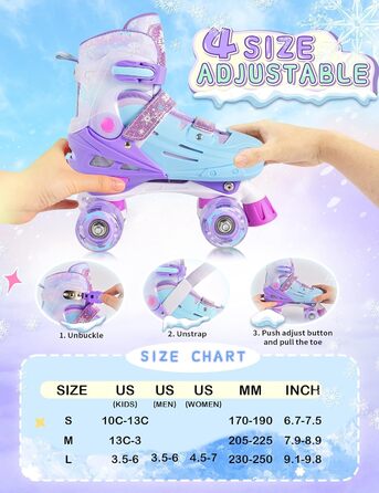 Ролики для дітей 2PM SPORTS: регульовані, рожево-блакитні, для дівчаток-початківців, для катання в приміщенні та на вулиці (M, 32-36 EU)