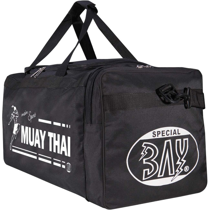 Спортивна сумка BAY XL для тайського боксу, Muay Thai, K-1, MMA, чорна, 70x32x30 см, принт Таїланд