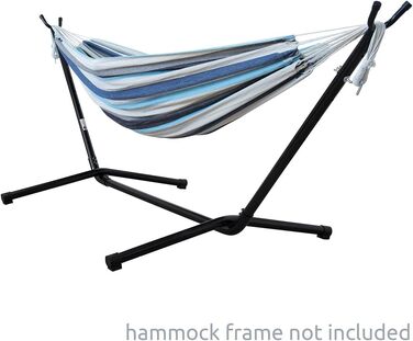 Гаммак yourGEAR Cebu XXL 220x160 см, бавовна, 2 особи, до 300 кг, зелений/блакитний (аква)