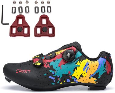 Велосипедні шкарпетки SDEQA для чоловіків та жінок, шосейні, сумісні з Peloton, Look, SPD, SPD-SL, Delta Lock, білі (45 EU, чорний)