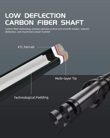 Більярдний кий CRICAL з карбону, 147,3 см, професійний, з'єднання 3/8 x 8, наконечник 12,5 мм, COWCUE-02