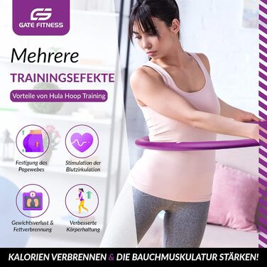 Обруч для схуднення Gate Fitness (1.2/1.5/2 кг) з хвилястою поверхнею для дорослих та дітей, фітнес-обруч з пінополіуретану фіолетового кольору