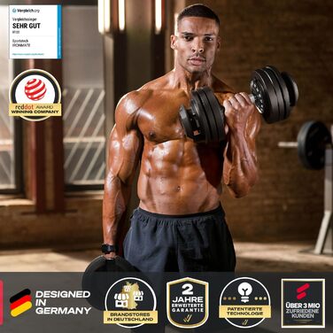 Ironmate Регульовані гантелі для дому, 1.5-18/24/40 кг, з набором дисків, 12-16 ваг, компактні, з неслизьким грифом, для силових тренувань, з підставкою (Ironmate 24 чорні)