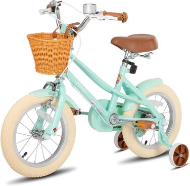 Дитяче велосипед Stitch з кошиком, 50.8 см, з підніжкою, 3-11 років (зелений, 35.6 см зі стабілізаторами)