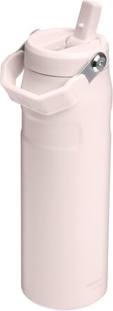 Термобутилка Stanley Flip Straw 2.0 0.7 л з трубочкою, термочашка для напоїв, зберігає холод до 12 годин, льодяне охолодження до 3 діб, BPA-free, не протікає, для тримача напоїв, можна мити в посудомийці, рожевий кварц