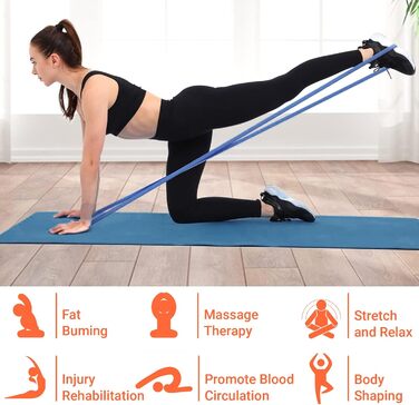 Набір еластичних стрічок для фітнесу з 4 рівнями опору, дверний анкер, 2 ручки та сумка для зберігання - для підтягувань, йоги, розтяжки, силових тренувань та покращення мобільності (з інструкцією)