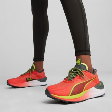 Жіночі бігові кросівки PUMA Electrify Nitro 3 Tr WNS для бігу по дорогах (37 EU, Active Red Mineral Gray Lime Pow)