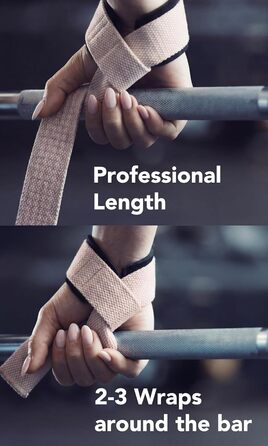 Фітнес-тримачі для тяги (м'які) Fitgriff® для силових тренувань, бодібілдингу - ремені для підйому штанги - для жінок та чоловіків (XS (обхват зап'ястя до 16 см), Blush Pink (силікон))