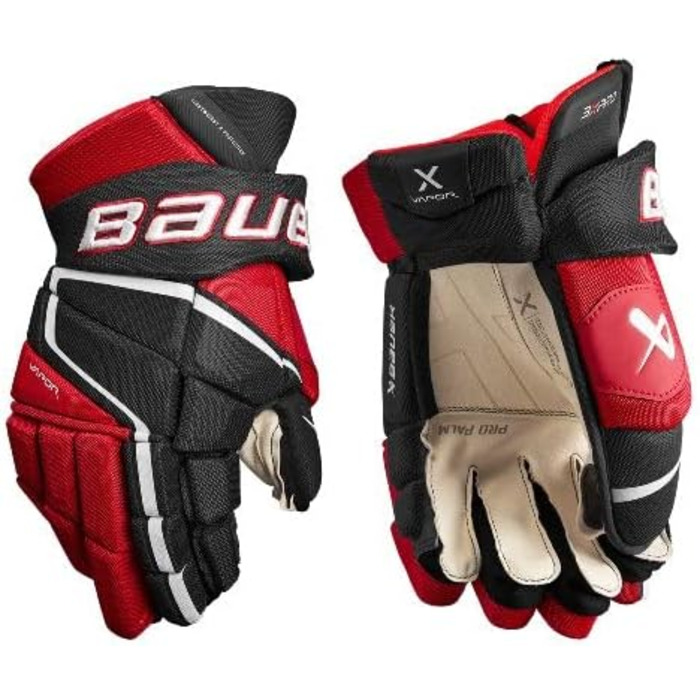 Хокейні рукавички Bauer Vapor 3X Pro Senior 14 дюймів, чорні/червоні/білі