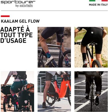 Велосипедне сідло Sportourer KAALAM Gel Flow з гелем, м'яке, водонепроникне, з відбивачем, чорне