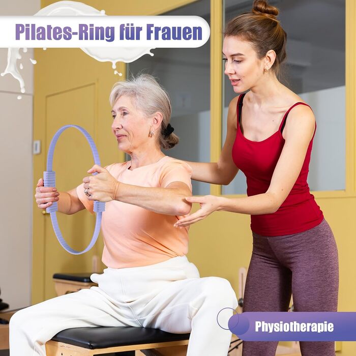 Набір для пілатесу: кільце, стрічки, міні-м'яч, постер та сумка. Набір для тренування корпусу для жінок (фіолетовий)