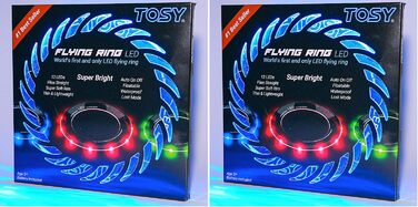 Літаючий кільце TOSY з RGB-підсвіткою (36 LED) - водонепроникний, для басейну, пляжу, кемпінгу (синій, 12 LED, 2 шт.)