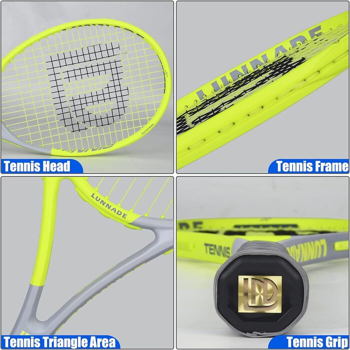 Тенісний ракетовий комплект для дорослих: легкий, з чохлом, 27 дюймів, жовтий Head
