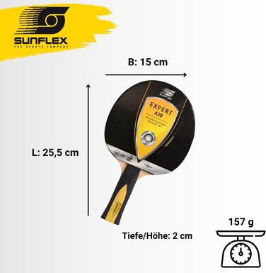 Ракетка для настільного тенісу Sunflex Expert A30 ITTF сертифікована, багатоколір