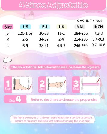 Дитячі ролики Sportneer з регулюванням 30-41, комплект з 6 захисниками та LED, рожевий, EU 34-37