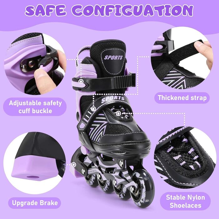 Дитячі ролики для дівчаток та хлопчиків, регульовані, з підсвічуванням, розмір EU28-32