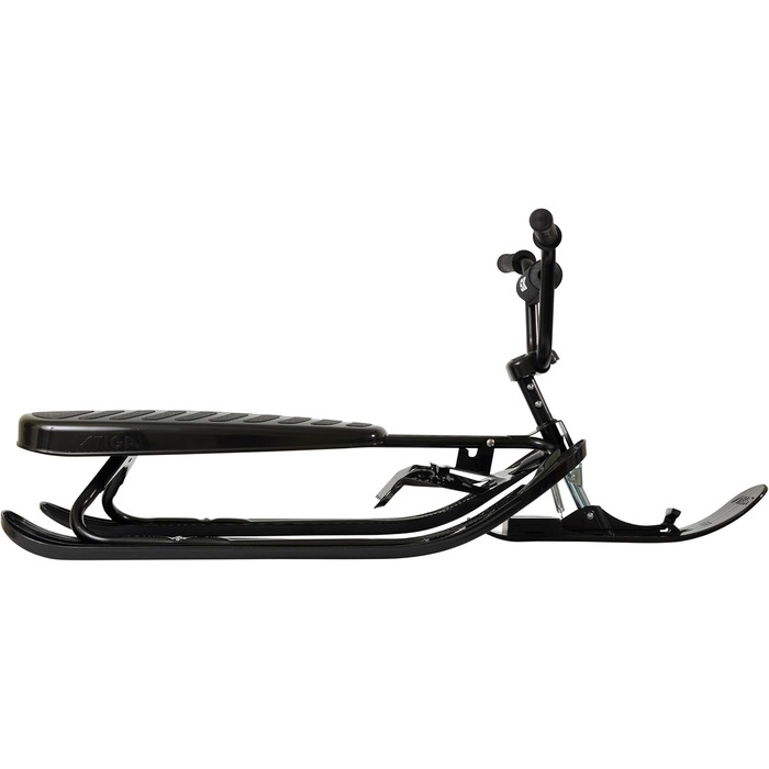 Санки STIGA Snowracer Curve SX з BMX-рулем, сталевою рамою, гальмом і тросом, керовані, для дітей від 7 років і дорослих, до 90 кг, чорні