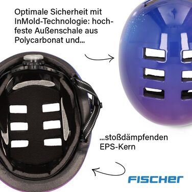 Дитячий велосипедний шолом FISCHER BMX з LED-підсвіткою, шолом для велоспорту, захисний шолом для дітей, Dirt Bike, інтегроване заднє світло
