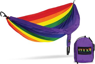 Гамак для кемпінгу ENO DoubleNest Olive/Orange (Prism Pride) - на 1-2 особи