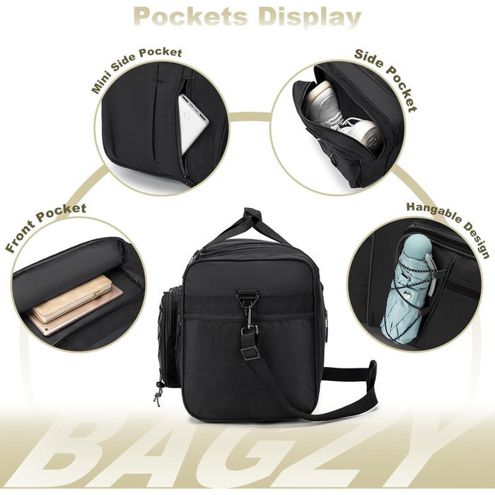 Спортивна сумка для подорожей BAGZY 70л, велика водонепроникна дорожня сумка-чохл для чоловіків та жінок, сумка-вікенд для залу, кемпінгу та відпустки (Сіра)