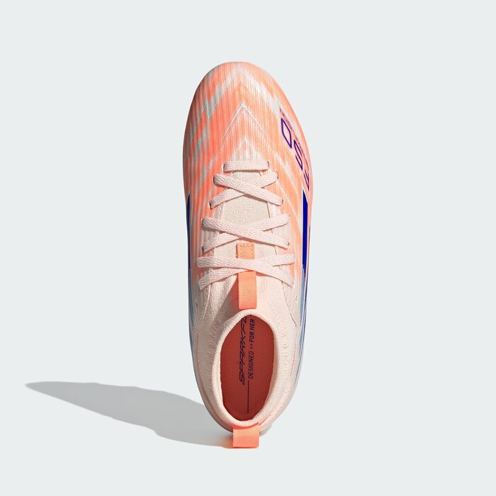 Дитячі футбольні бутси adidas F50 SPARKFUSION League W для гри на твердих і штучних покриттях (33 EU, Bliss Orange/Lucid Blue/Beam Orange)