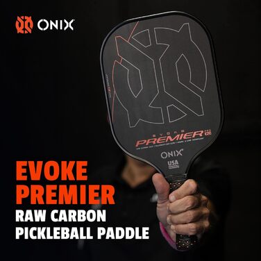 Падл для піклболу Onix Evoke Premier Pro Raw Carbon (12 мм, чорний)