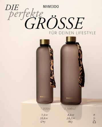 Фляга для води MAMEIDO 1 л з позначками часу, для спорту, фітнесу та офісу, BPA Free, Sapphire Blue