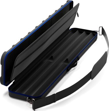 Чохол для більярдних київ Casemaster Parallax Guard 2x2, на 2 розбірні киї, міцний поліестер 600D з м'якою підкладкою, чорний з синім
