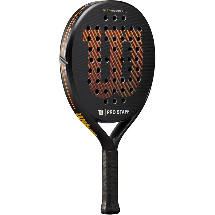 Падельна ракетка Wilson Pro Staff Elite v2, карбон-скловолокно, EVA, 365 г, 484 см², чорна/червона/жовта