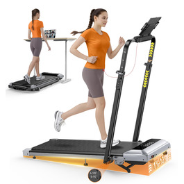 Біговий тренажер для дому з нахилом 12%, швидкістю 12 км/год, складаний, з регульованим нахилом, 6-в-1, поворотний на 95°/105°, тихий мотор 2.5HP, з пультом дистанційного керування та додатком, чорний