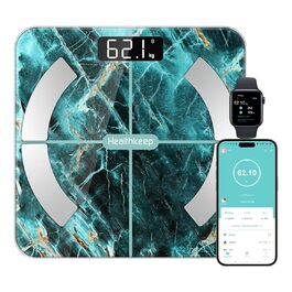 Цифрова вага для тіла з підключенням Bluetooth, вимірювання жиру, BMI, м'язової маси та інших показників
