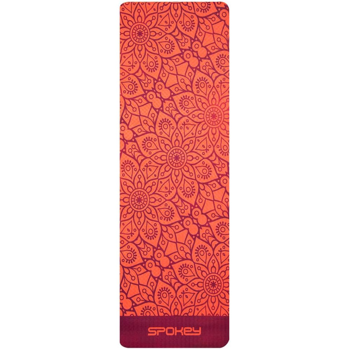 Йога мат SpoKey Mandala, 183x61x0.4 см, червоний, екологічний TPE, для йоги, пілатесу, фітнесу, гімнастики