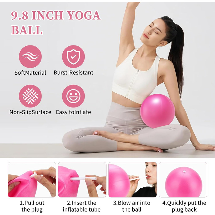 Набір для пілатесу на 10 частин: все необхідне для дому та занять на вулиці. Включає фітбол, кільце, стрічку та сумку для перенесення.