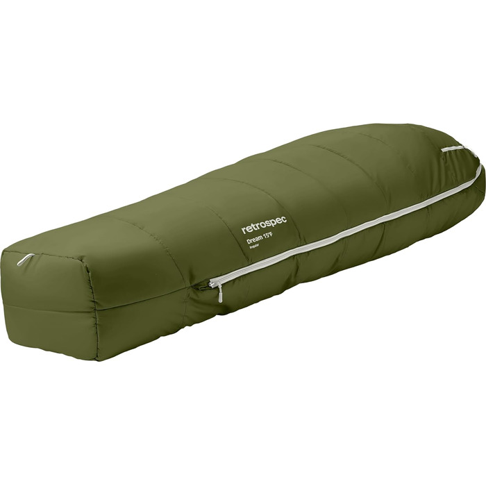 Спальний мішок Retrospec Dream 15°C, мумія, для кемпінгу, Regular (зелений)