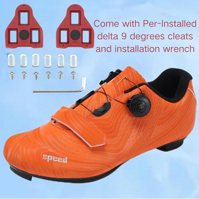 Велосипедні шкарпетки Milazzo для чоловіків – для шосе, MTB та велотренажери – дихаючі велосипедні шкарпетки, сумісні з педалями SPD, SPD-SL та Look Delta (червоний оранжевий, 47 EU)