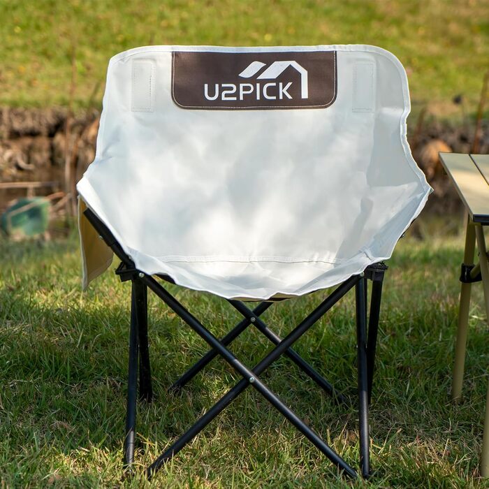 Складний стілець U2PICK для кемпінгу: легкий, зручний, до 160 кг, з сумкою, бежевий