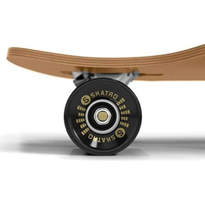 Лонгборд SKATRO Dropthrough Freeride з T-Tool Blackskull, скейтборд для фрірайду, чорний