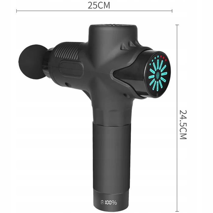 Перкусійний масажер для тіла, спини та стоп Massage Gun — набір з 12 насадок