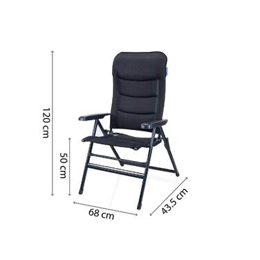 Кемпінг стілець Campart Livorno з підлокітниками, широке сидіння, 7 положень, CH-0672