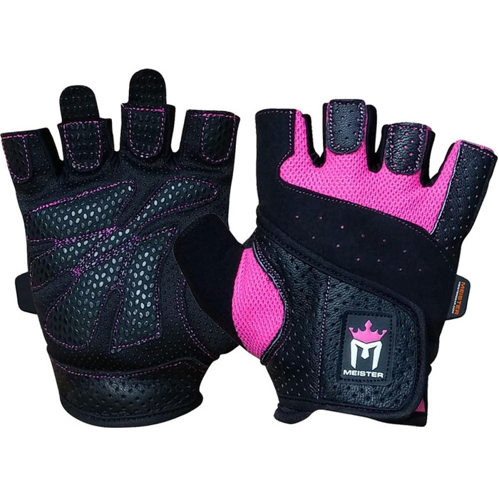 Жіночі вантажні рукавички Meister Fit Grip з Amara-шкірою, чорний/рожевий, розмір S