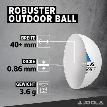 Набір для настільного тенісу JOOLA: ракетка Carbon X Pro 2 мм, чорна/сіра, та 12 м'ячів Outdoor 40+ мм, білі, для тренувань