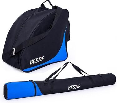 Набір для перевезення лиж та черевиків Skitasche: водонепроникний мішок для лиж до 175 см та сумка для черевиків | Чорний