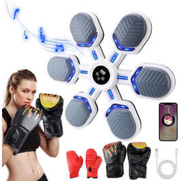 Музичний бокс-машина Wandmodell з Bluetooth, LED, 9 режимів і швидкостей, з боксерськими рукавичками для дітей і дорослих