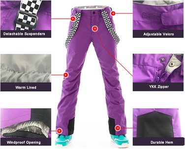 Костюм для сноубордингу та катання на лижах ALSOGO: комплект куртка та штани, водонепроникний, вітрозахисний, для сноубордингу, лиж, альпінізму (S, SMNGN+Black)