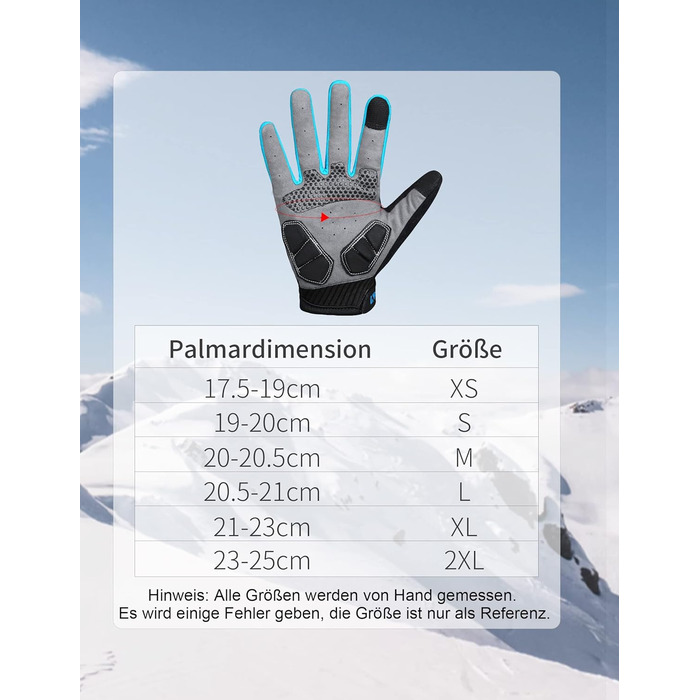 Велосипедні рукавички KUTOOK: антиковзаючі, амортизуючі, з гелевою підкладкою, сенсорні, для MTB, шосе, трейл, гірський велосипед, похід, блакитні, розмір L