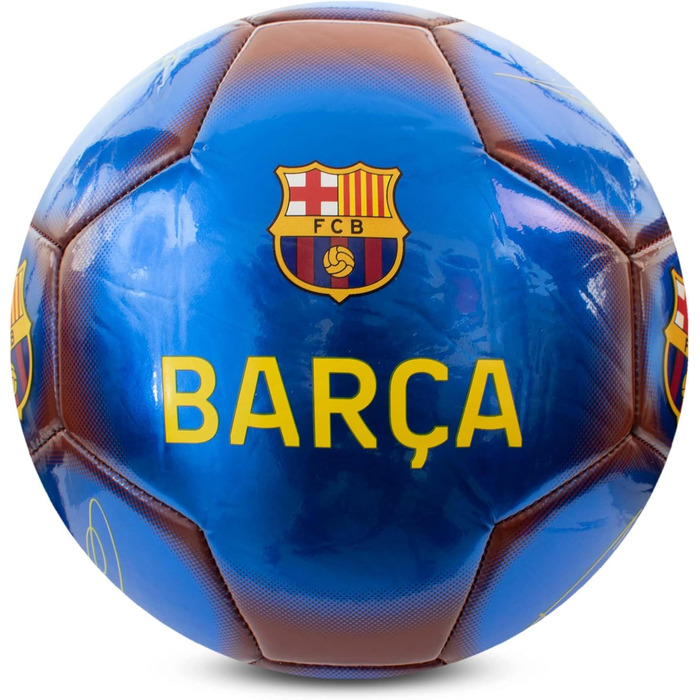 М'яч футбольний Hy-Pro FC Barcelona, класичний, металік, розмір 5, для тренувань та матчів