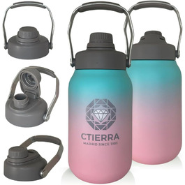 Термос-пляшка CTIERRA 2 л з нержавіючої сталі, BPA-free, герметична, для води, спорту, фітнесу та подорожей