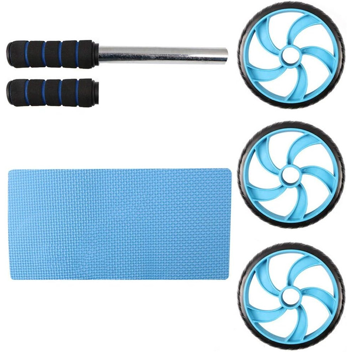 Колесо для пресу Ab Wheel - тренажер для фітнесу та зміцнення м'язів пресу, синього кольору