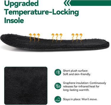 Зимові черевики для чоловіків та жінок – теплі, з підкладкою, снігові черевики, легкі, нековзні, для активного відпочинку та повсякденного носіння (36 EU, чорний Gb1172)