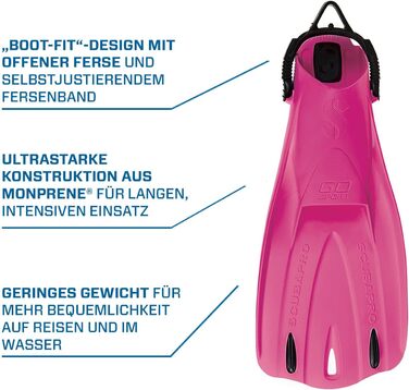 Ласти SCUBAPRO GO Sport з відкритою п'ятою, рожеві, розмір XS, для дайвінгу